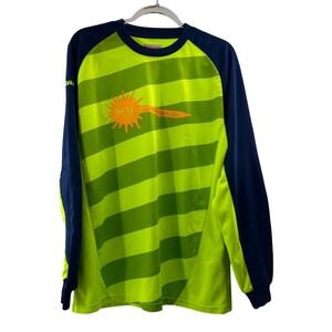 Vizari Soccer Goalkeeper Jersey Neon Yellow & Navy Long Sleeve Polyester Large